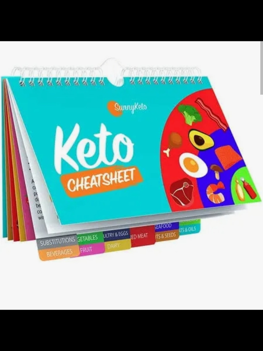 SunnyKeto Keto Cheatsheet Flip Chart - Magnetic